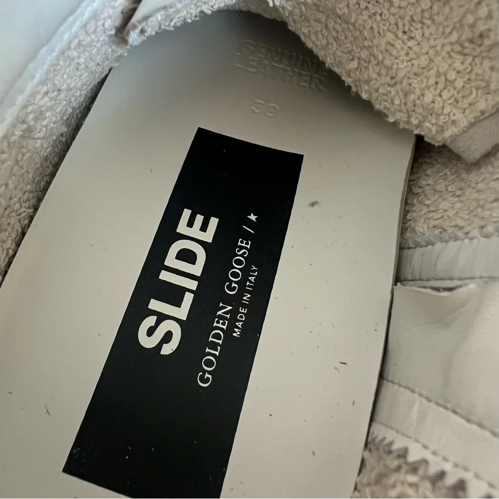 Golden Goose Slide Mid Top Mids Slides Glitter Leather Sneakers NIB